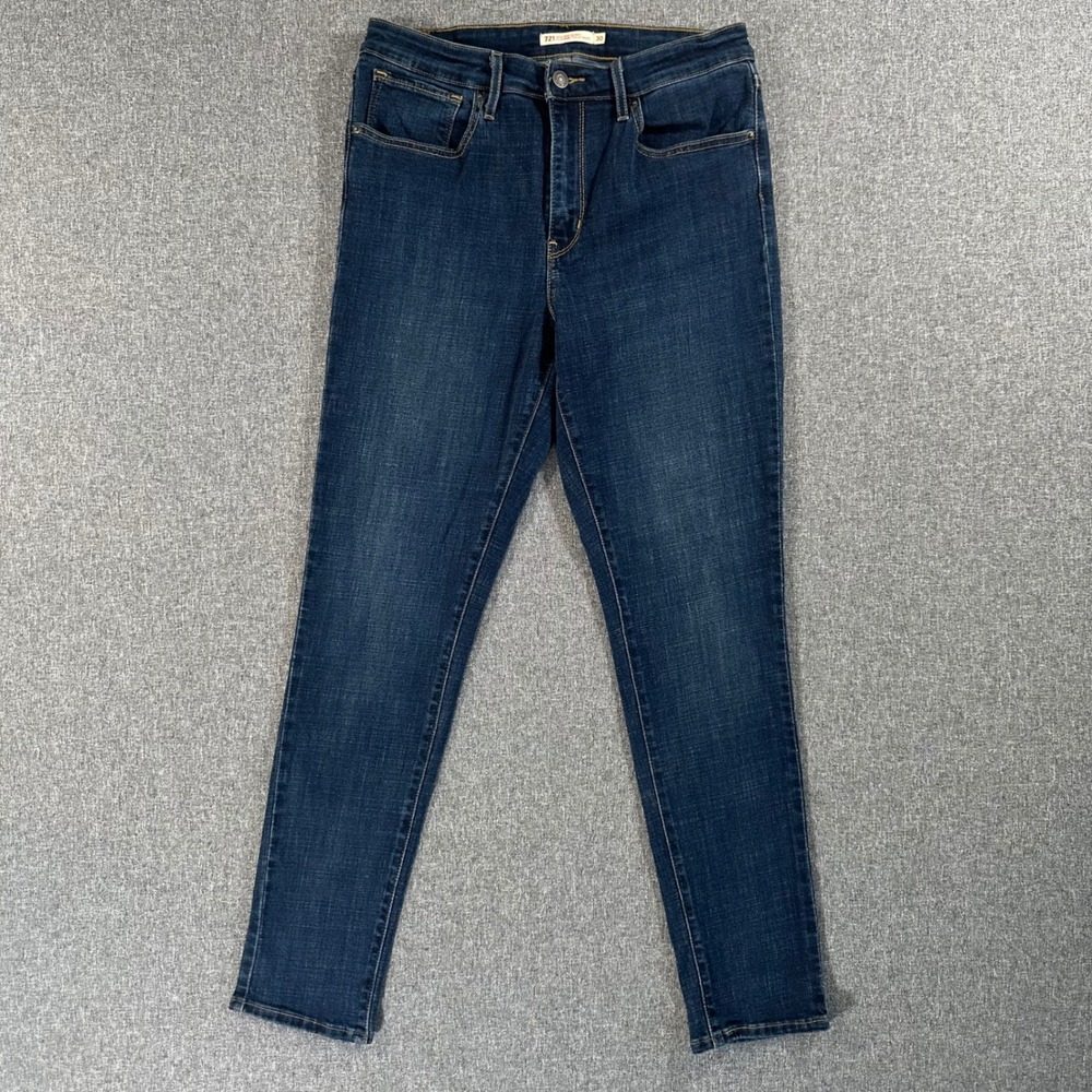 Levis 721 High Rise Skinny Jeans Womens 30 Dark Wash Blue Denim Pants Slim Fit